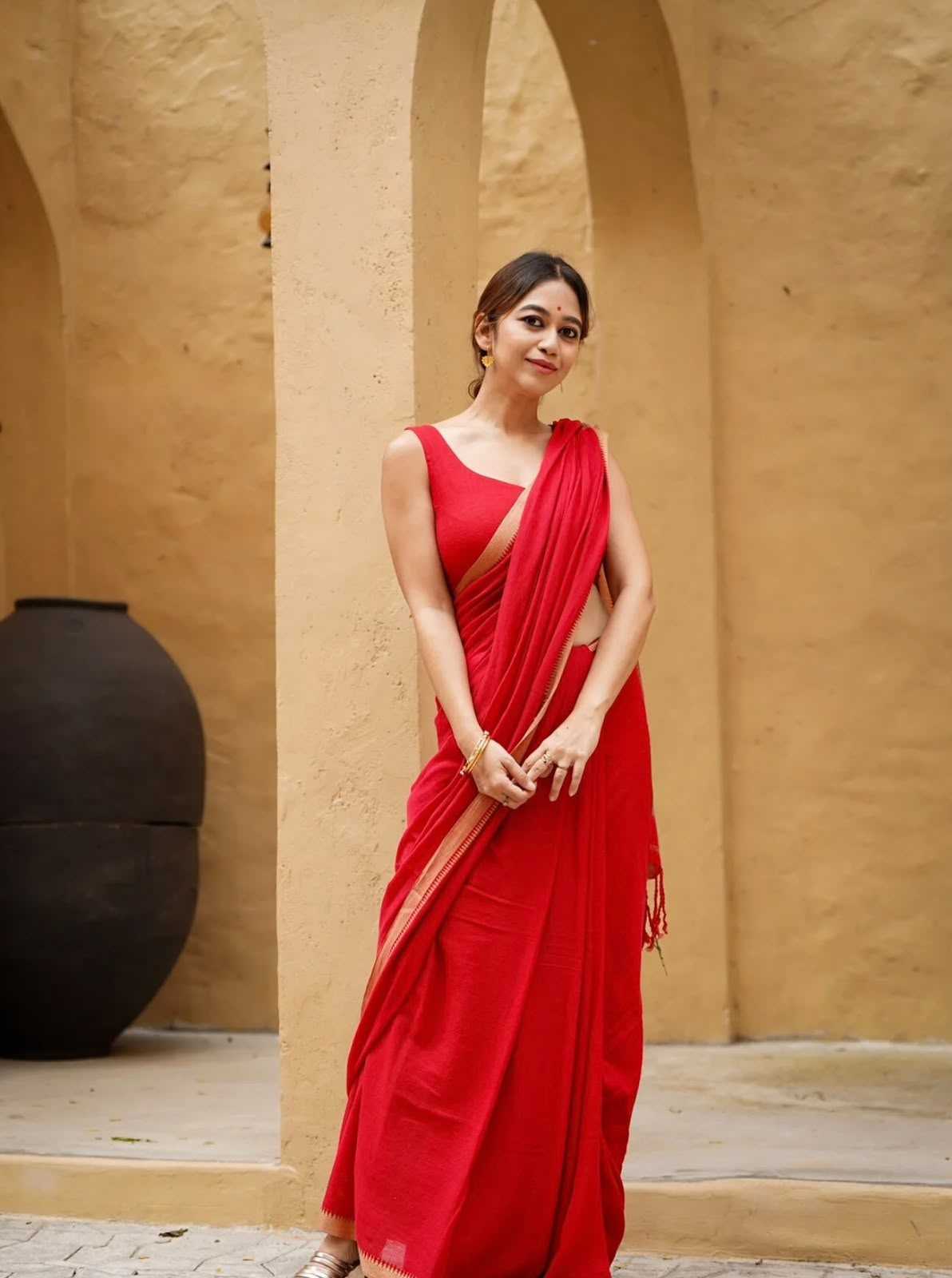Cotton Designer Saree in White