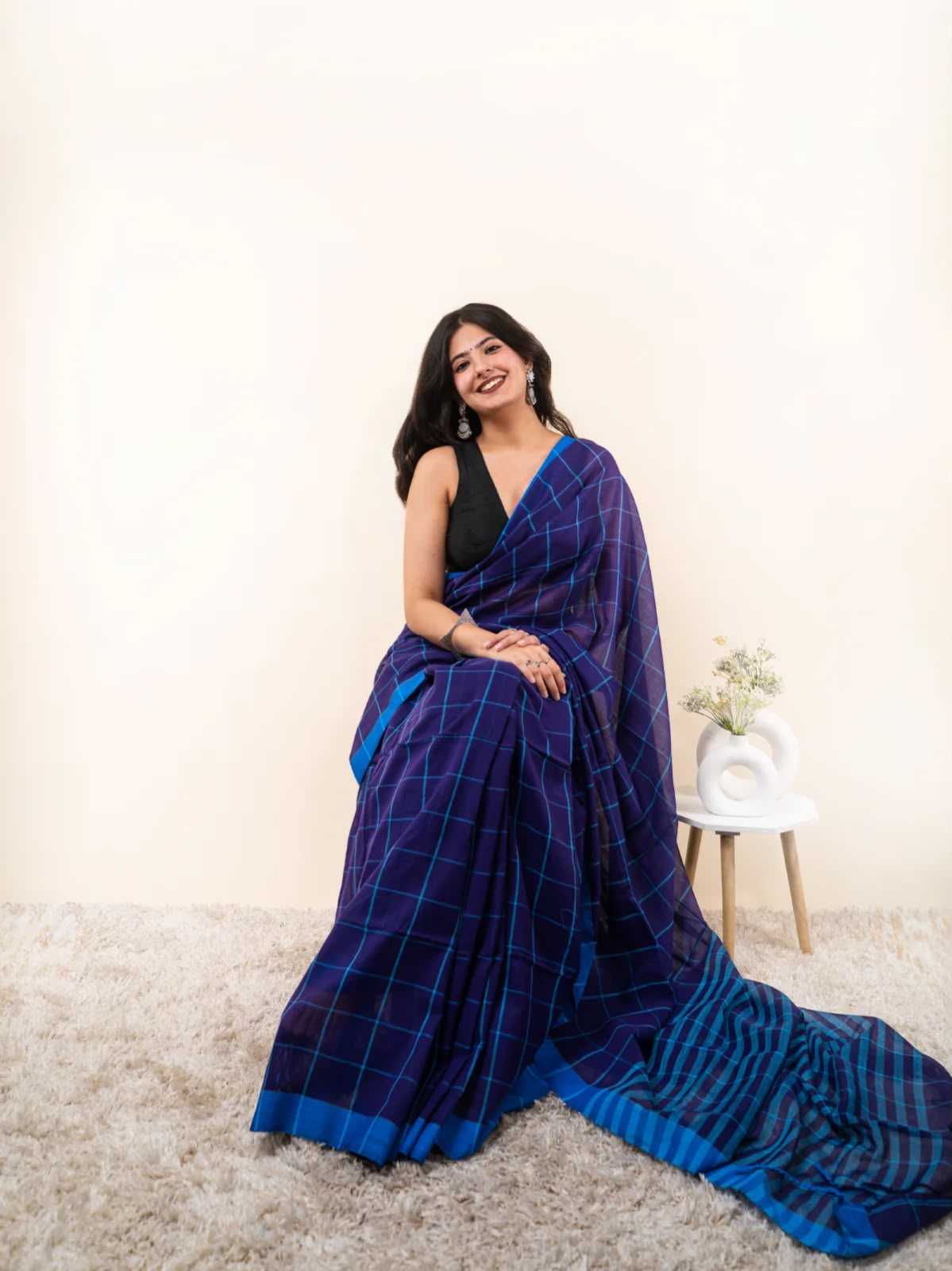 Cotton Designer Saree in Peach