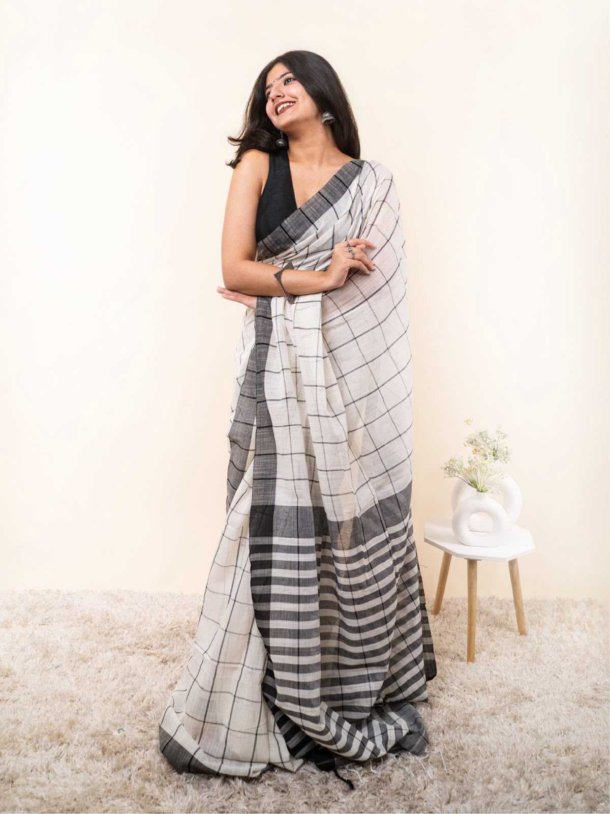 Cotton Designer Saree in Peach