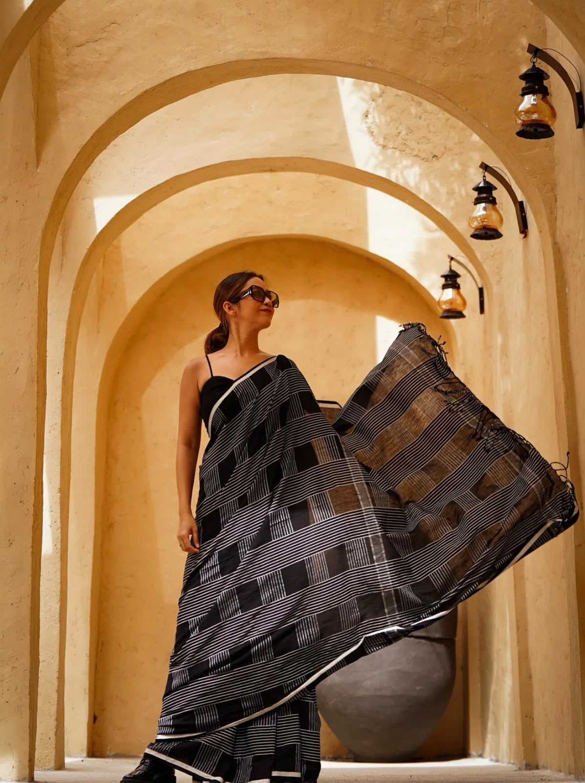 Cotton Designer Saree in White