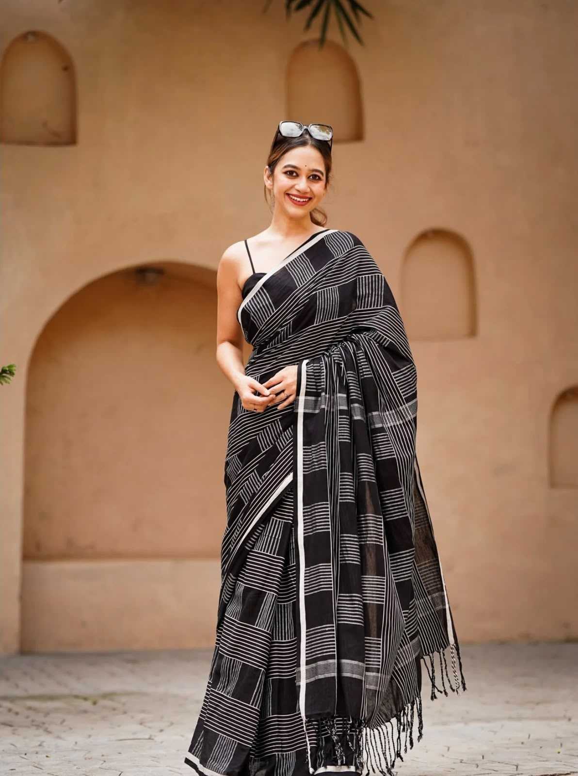 Cotton Designer Saree in White