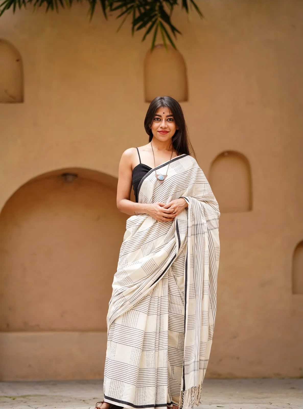 Cotton Designer Saree in White