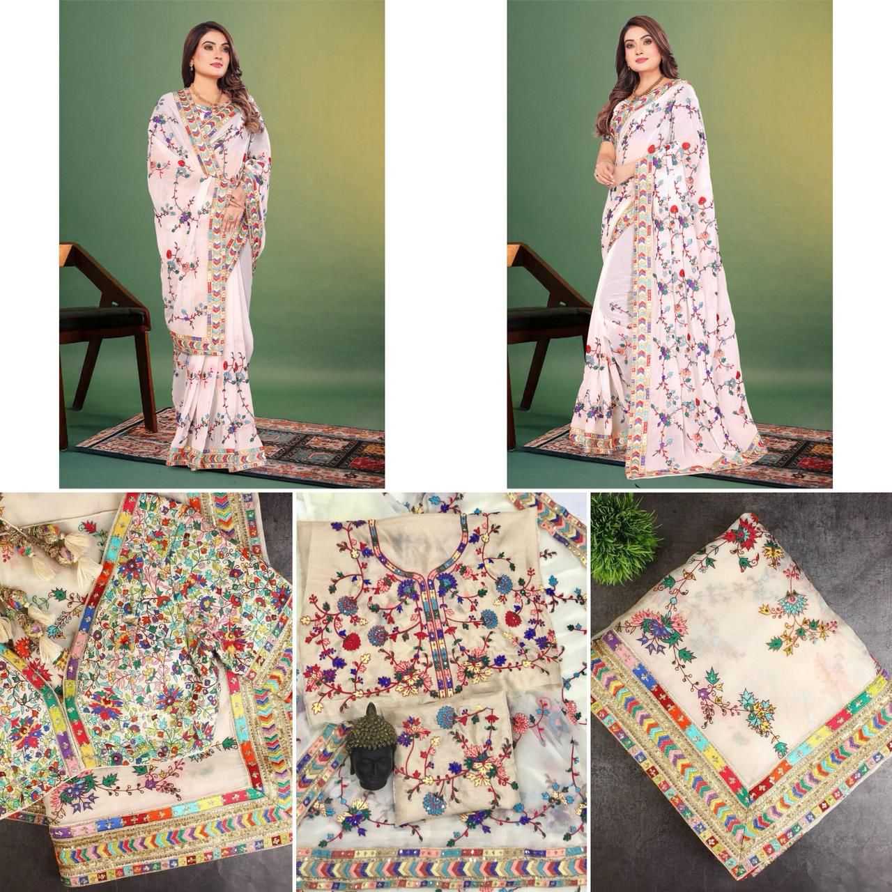 Faux Georgette Saree