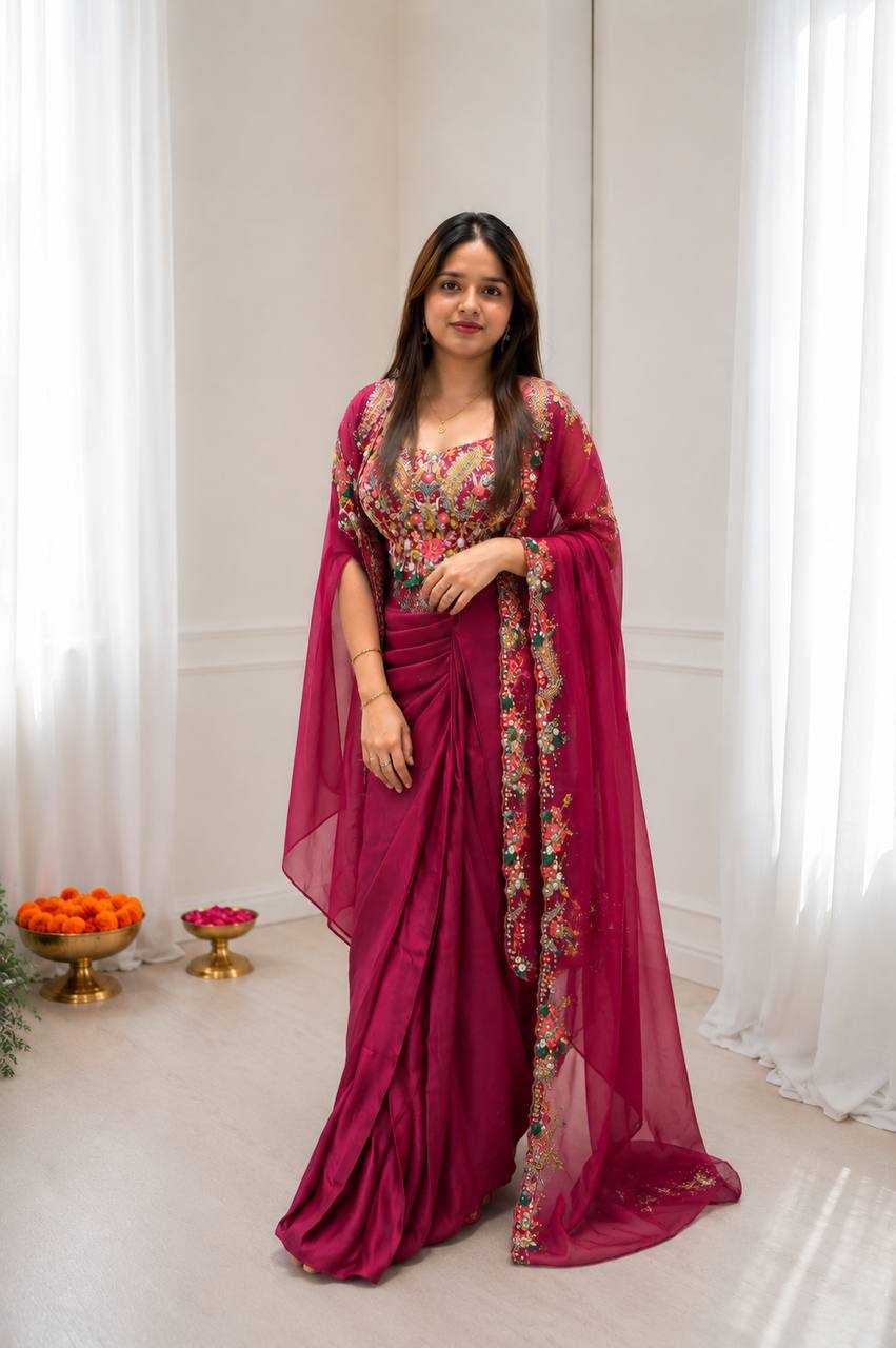 Crepe Silk Sharara Salwar Suit