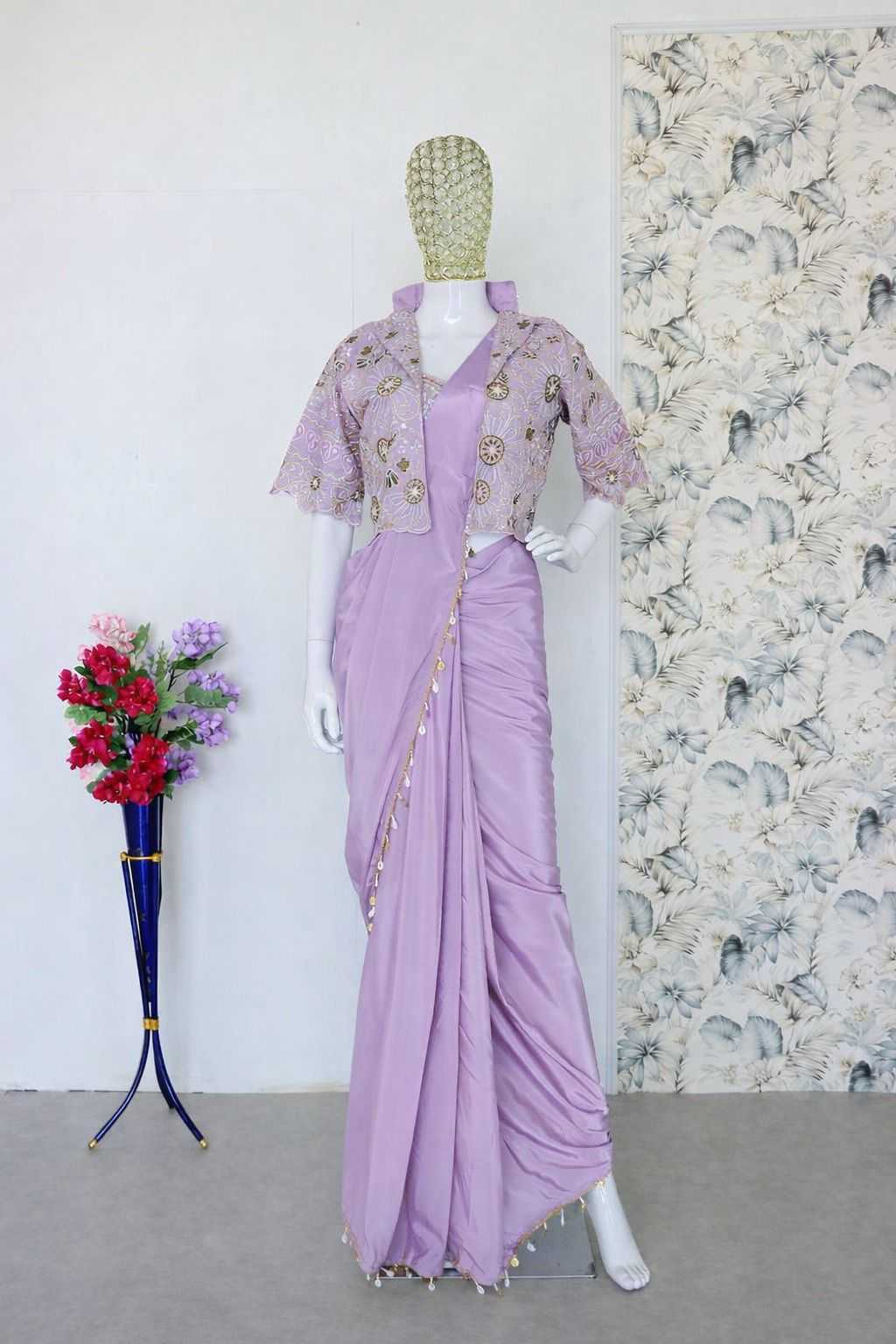 Crepe Silk Ready To Wear Saree