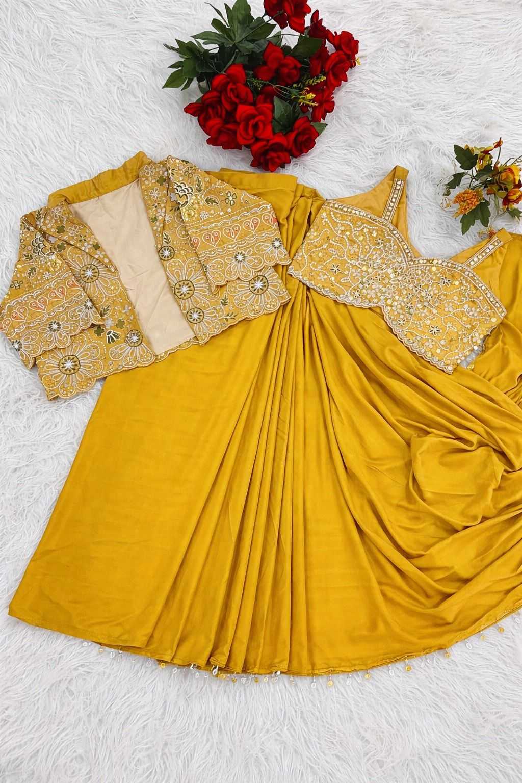 Crepe Silk Ready To Wear Saree