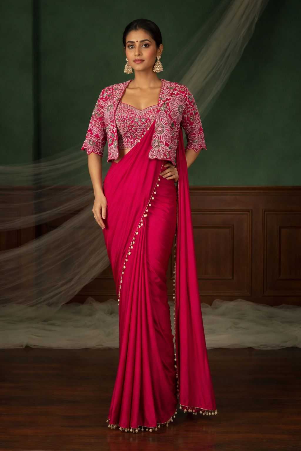 Crepe Silk Ready To Wear Saree