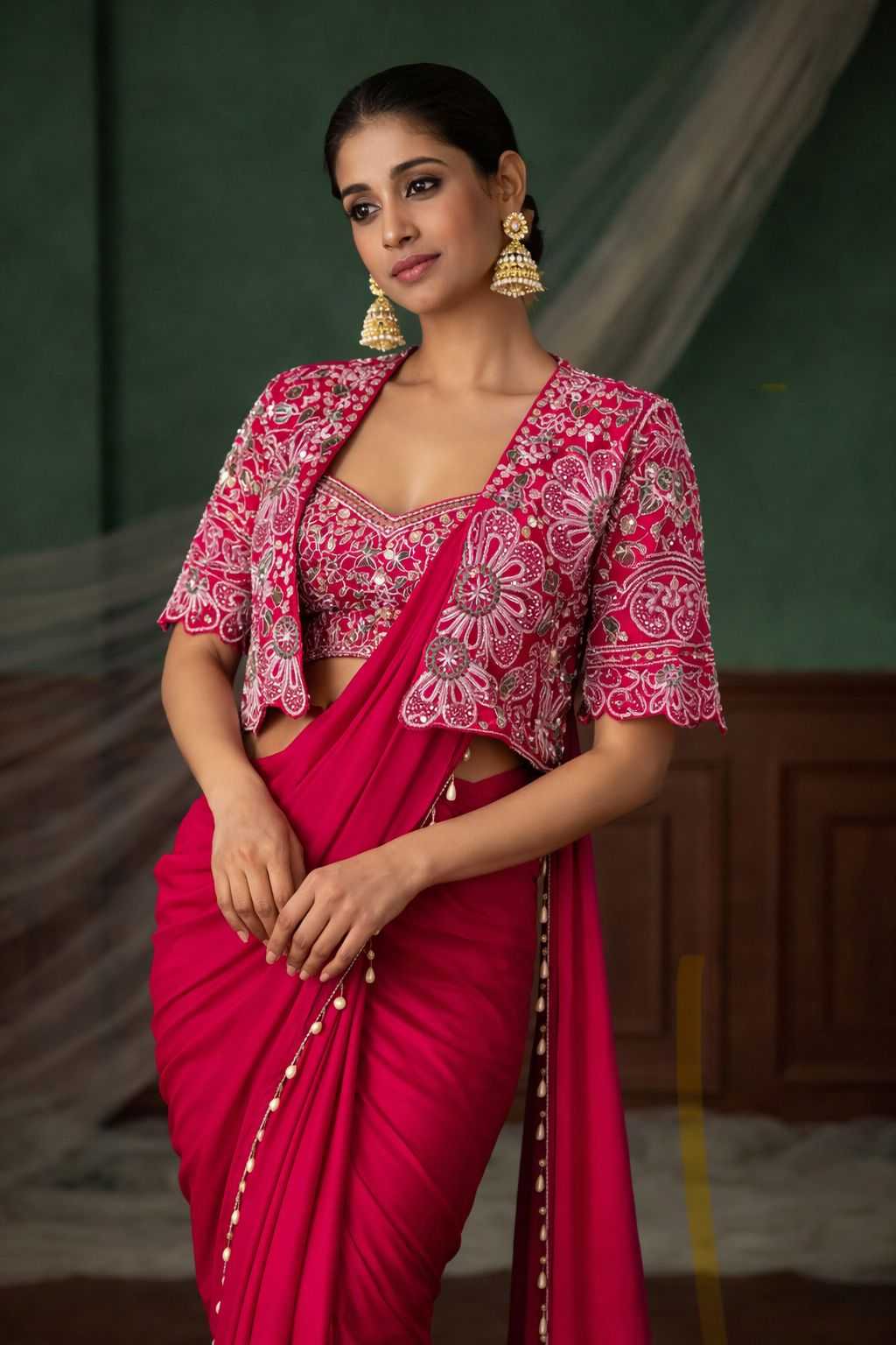 Crepe Silk Ready To Wear Saree