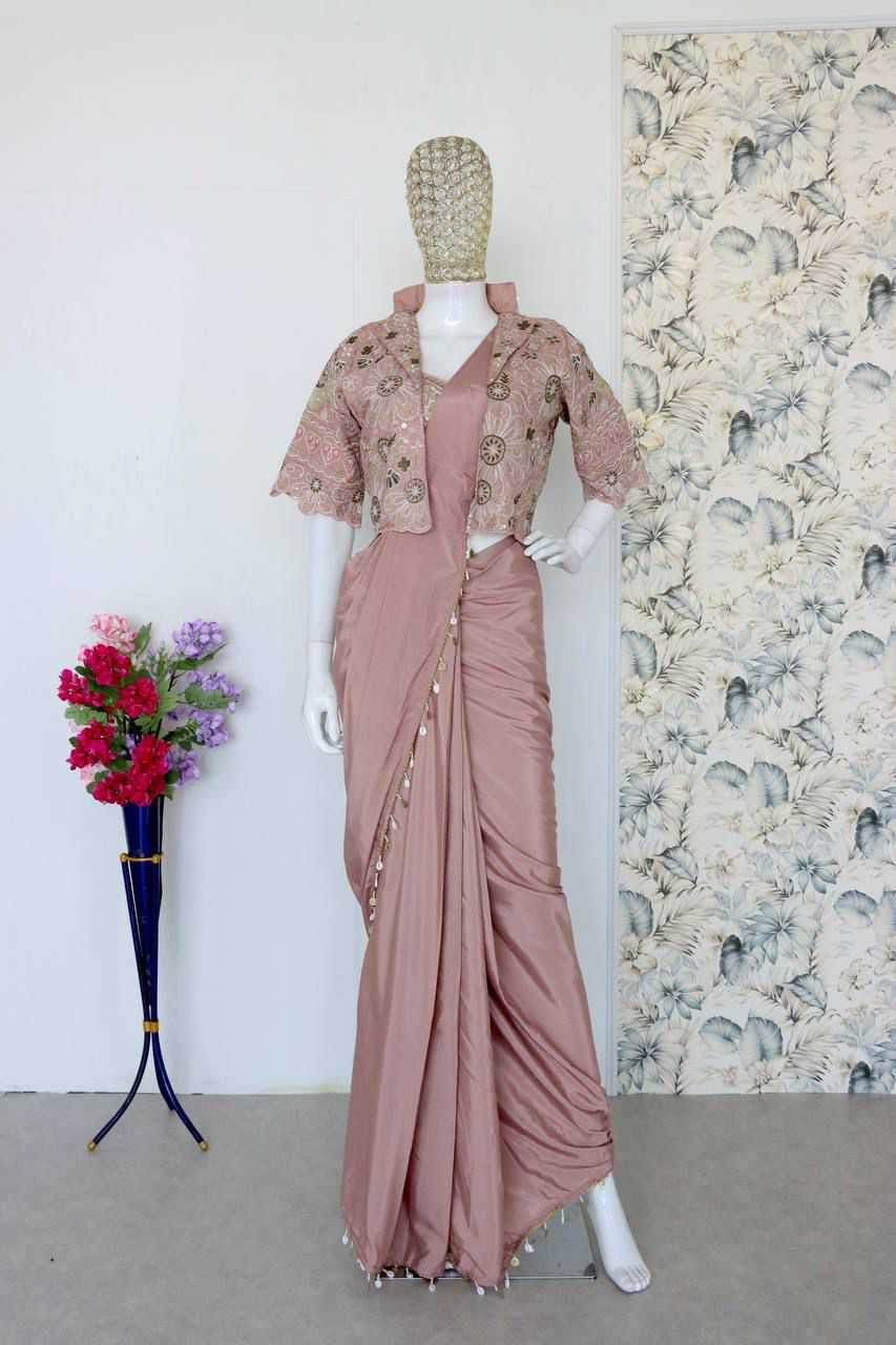 Crepe Silk Ready To Wear Saree