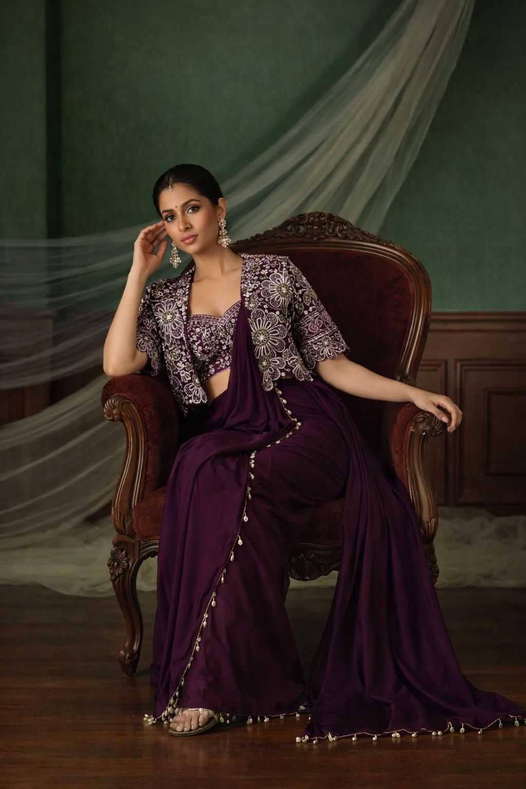 Crepe Silk Ready To Wear Saree