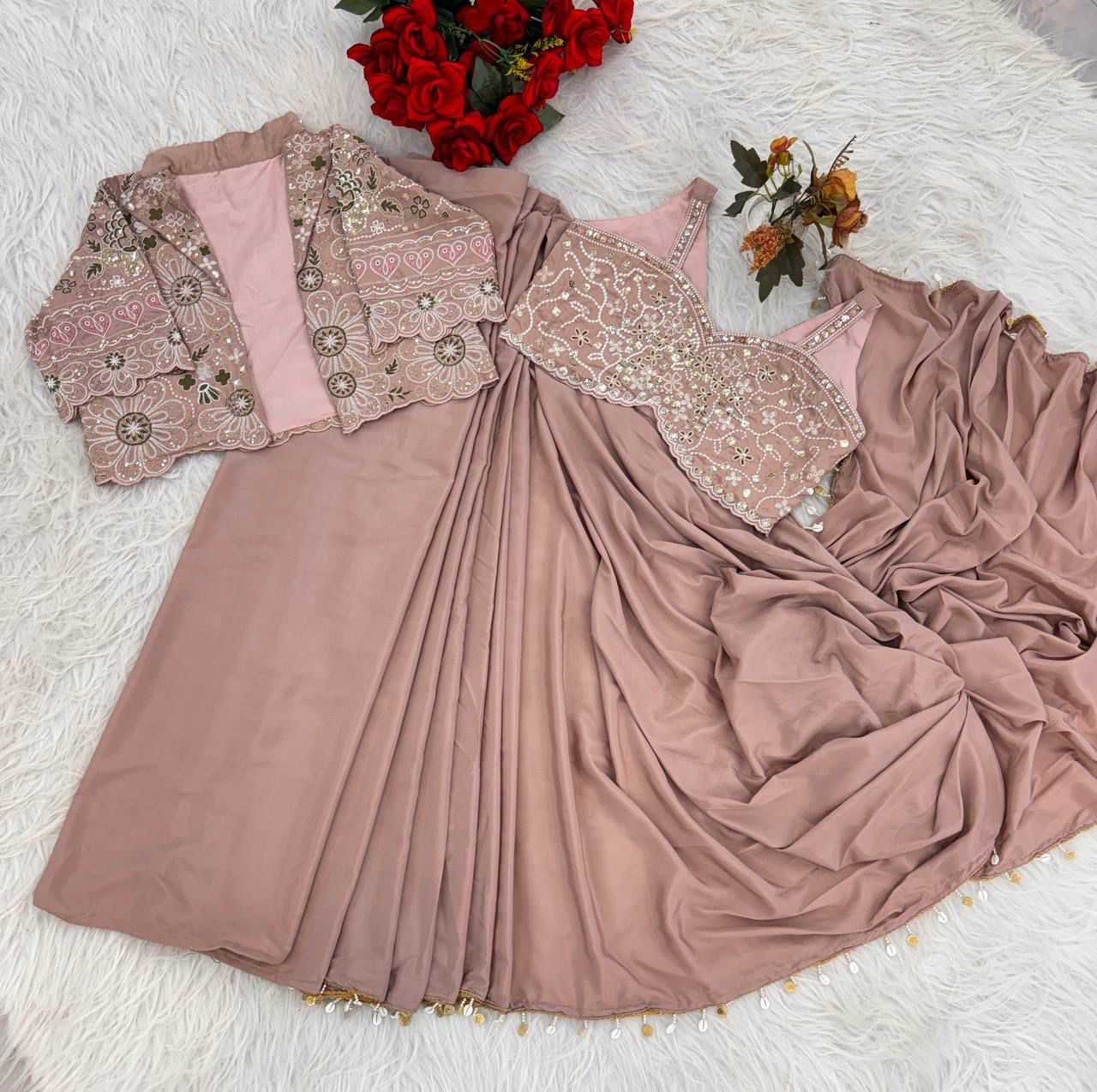 Crepe Silk Ready To Wear Saree