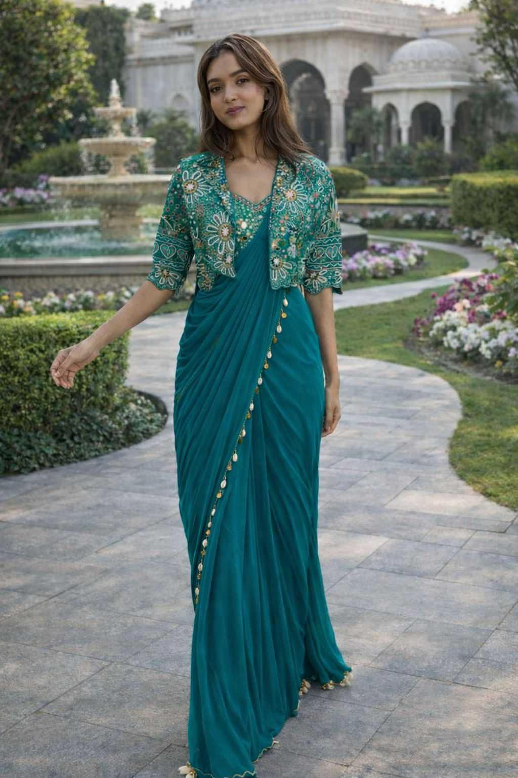 Crepe Silk Ready To Wear Saree