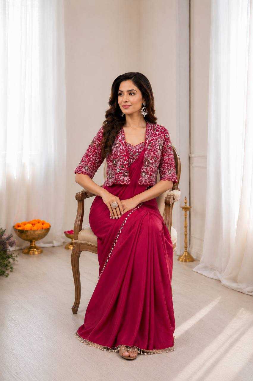 Crepe Silk Ready To Wear Saree