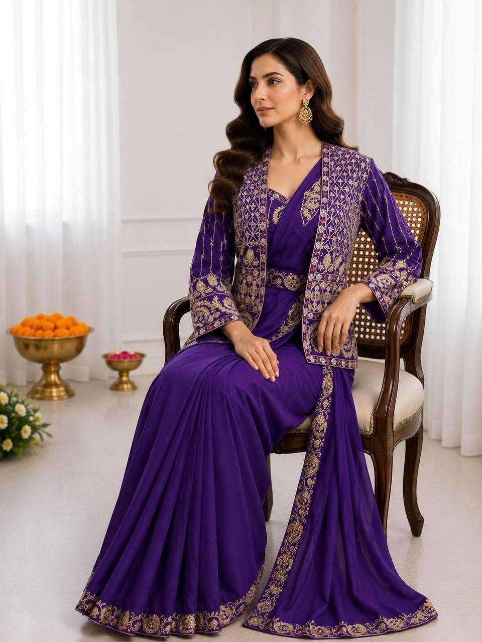 Crepe Silk Ready To Wear Saree