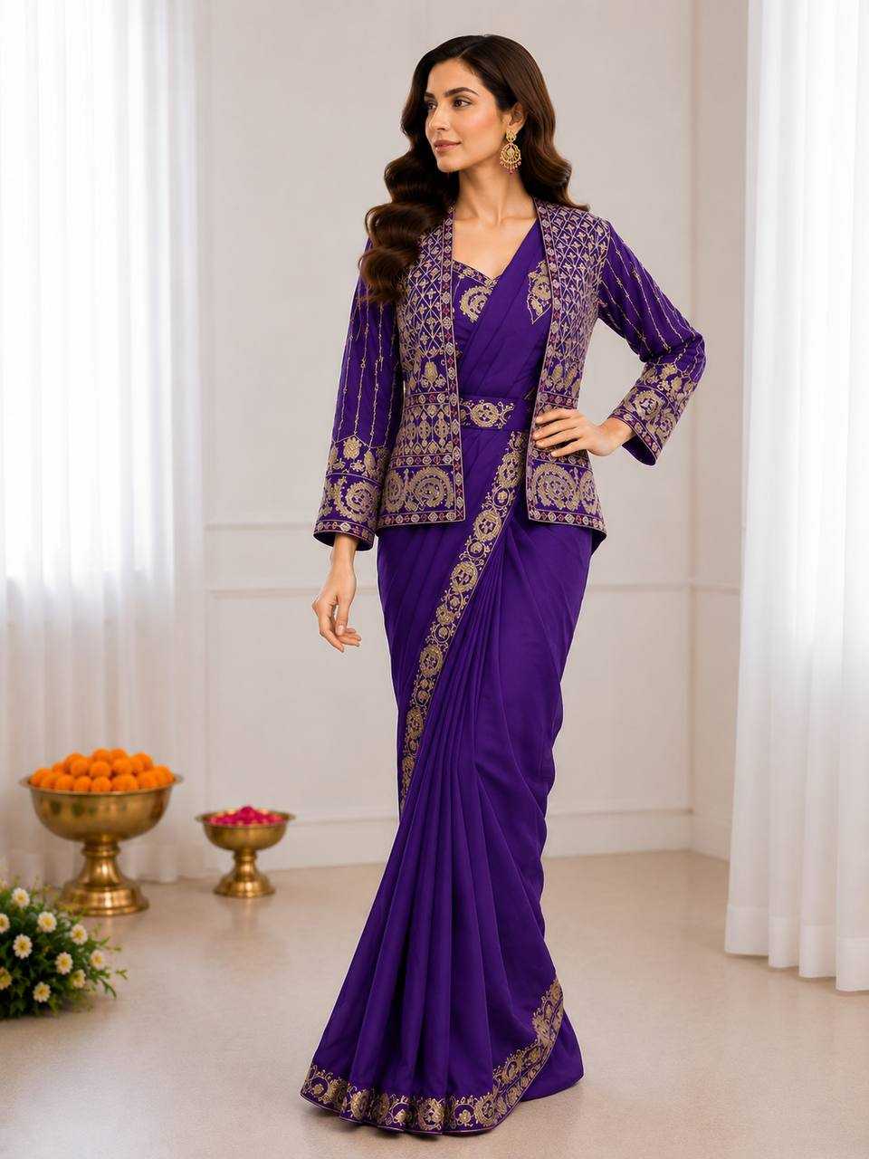 Crepe Silk Ready To Wear Saree