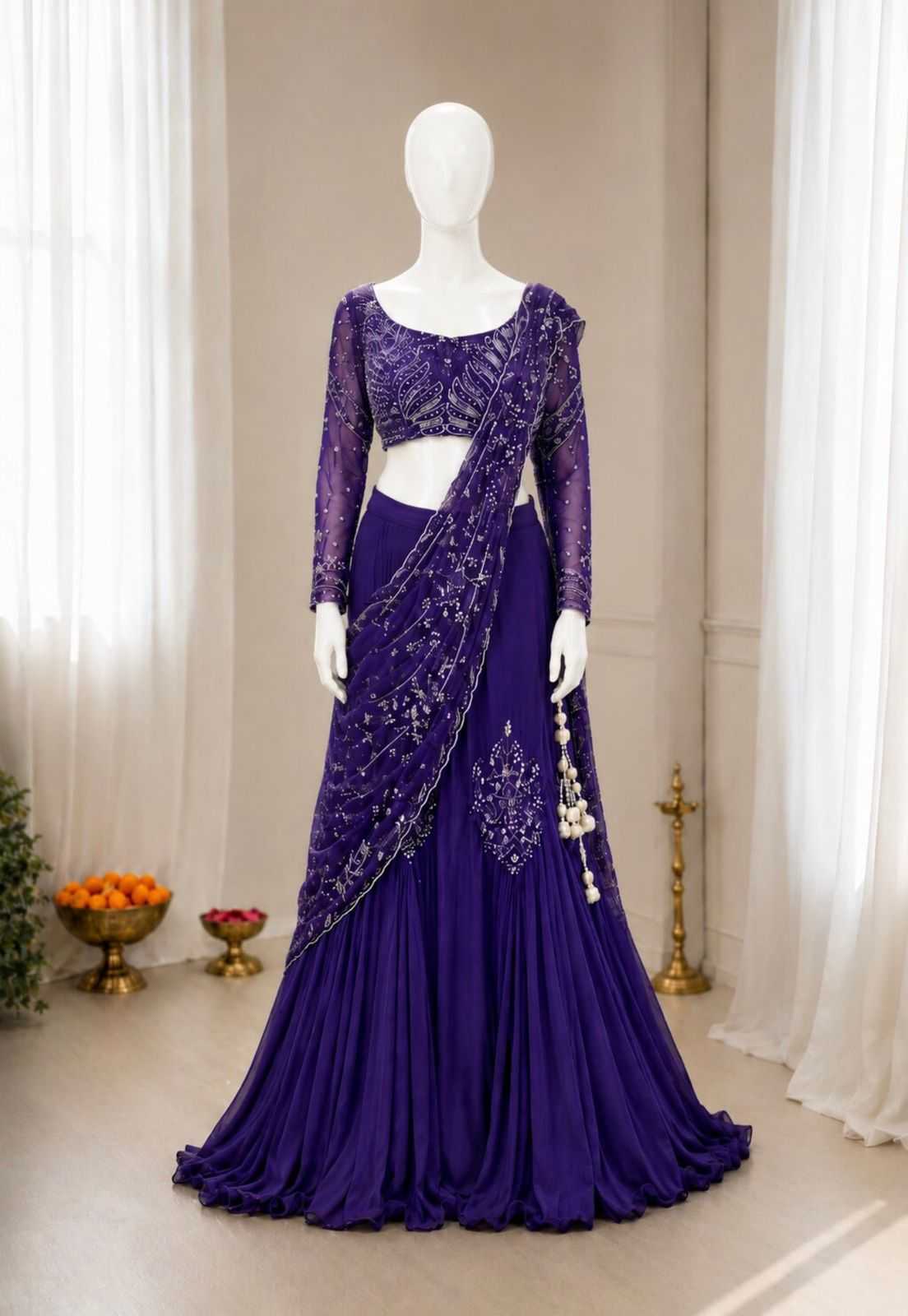 Chinon Silk Lehenga