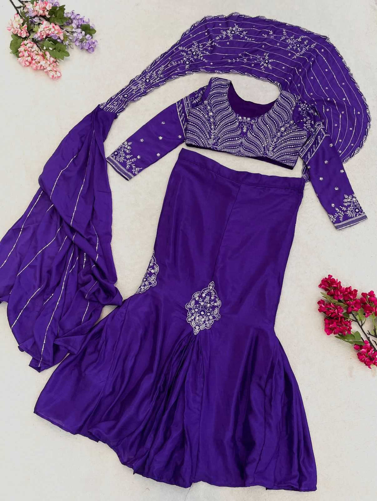 Chinon Silk Lehenga