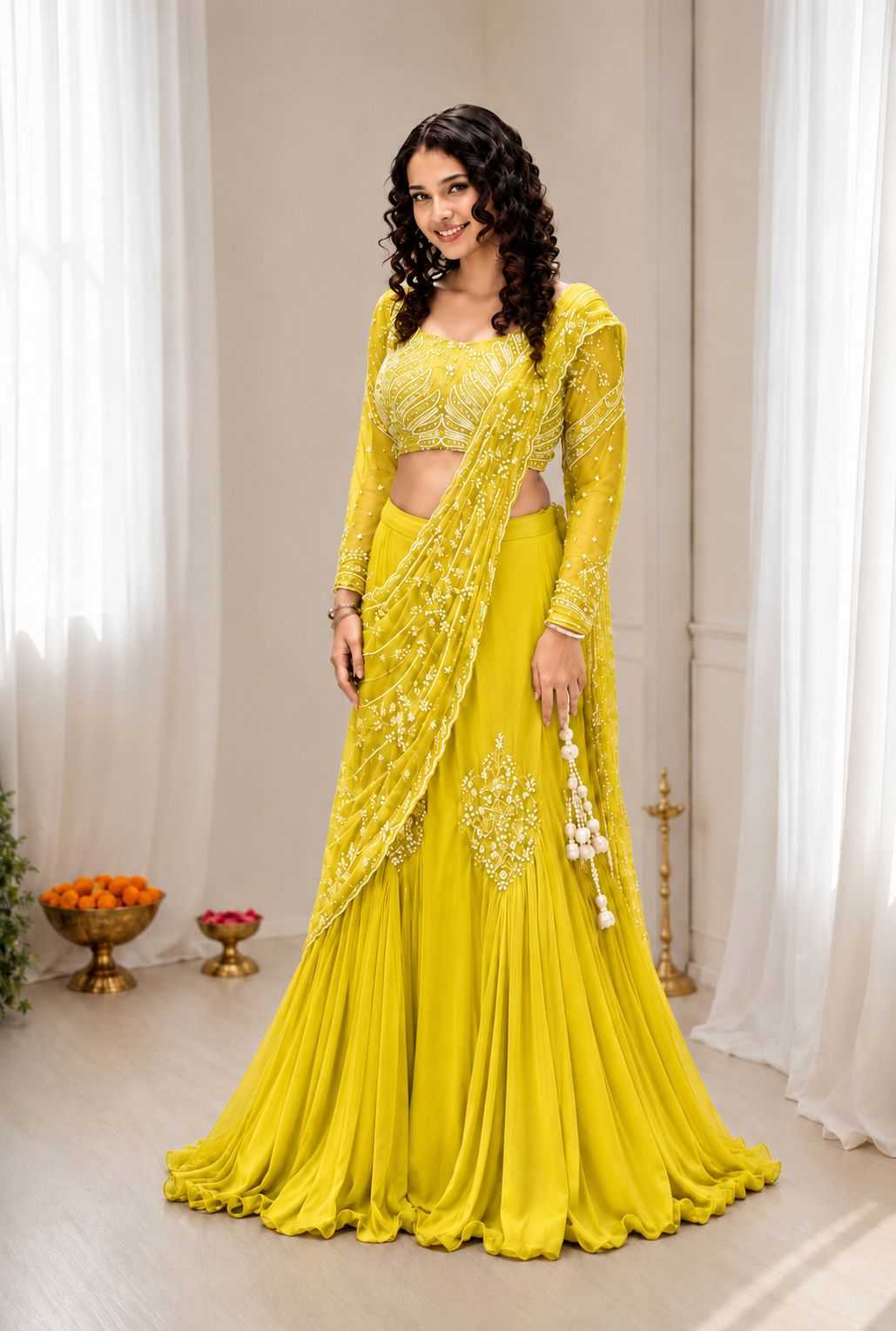 Chinon Silk Lehenga