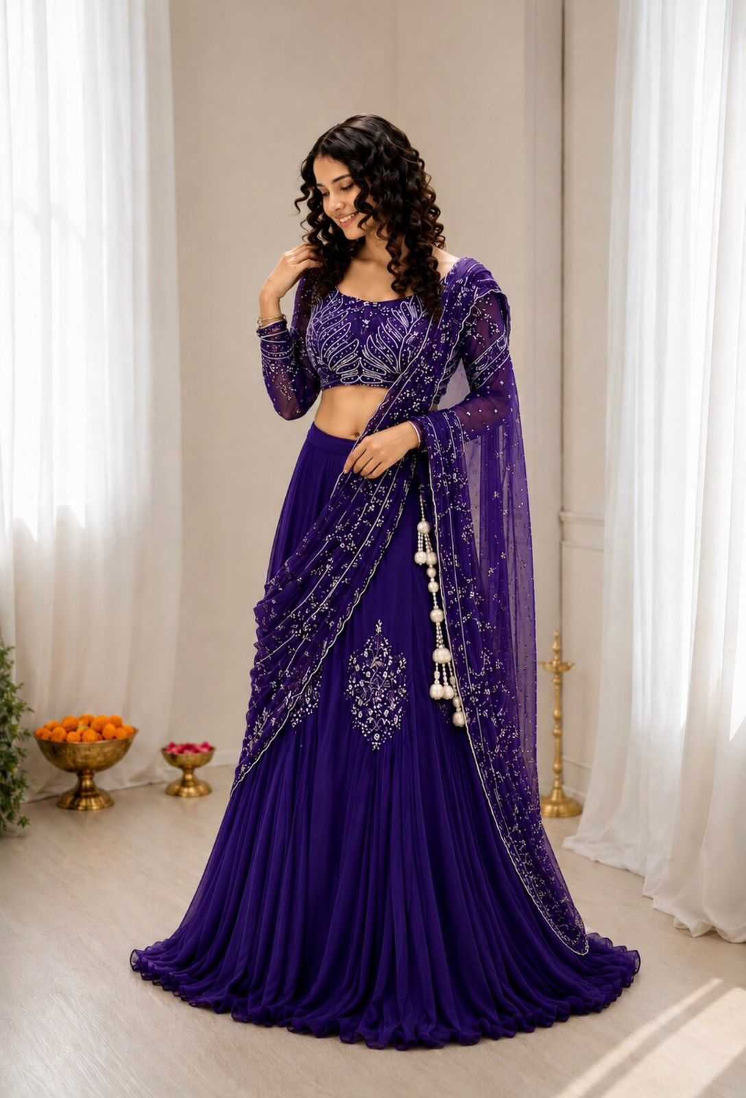 Chinon Silk Lehenga