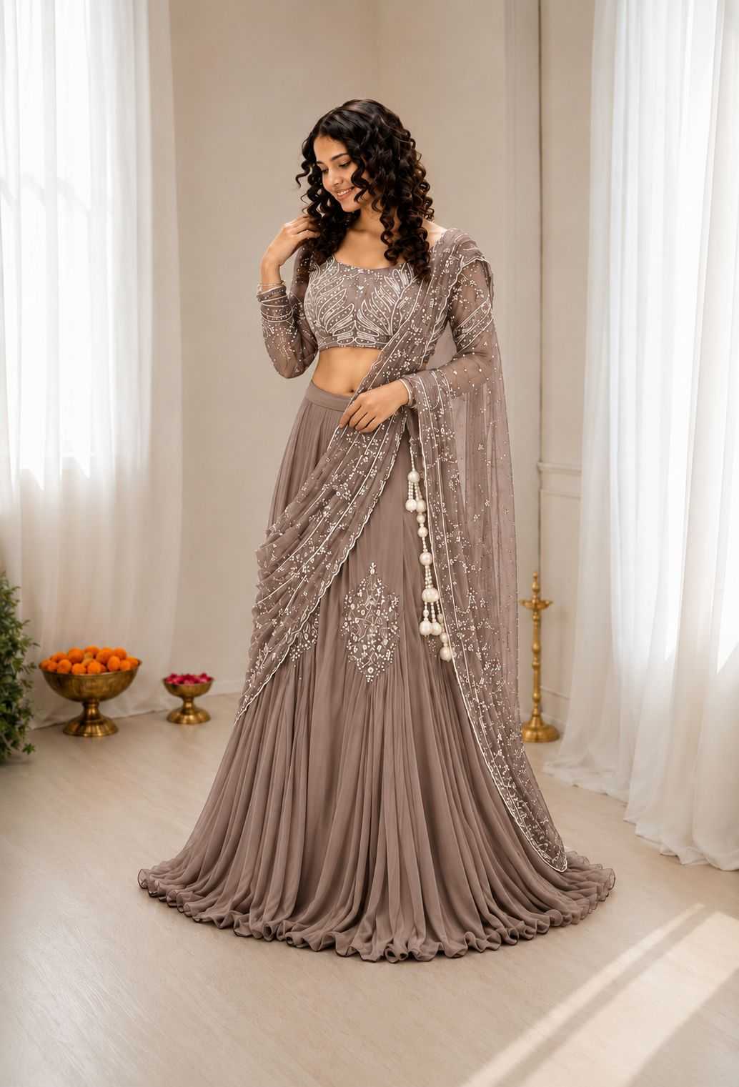 Chinon Silk Lehenga