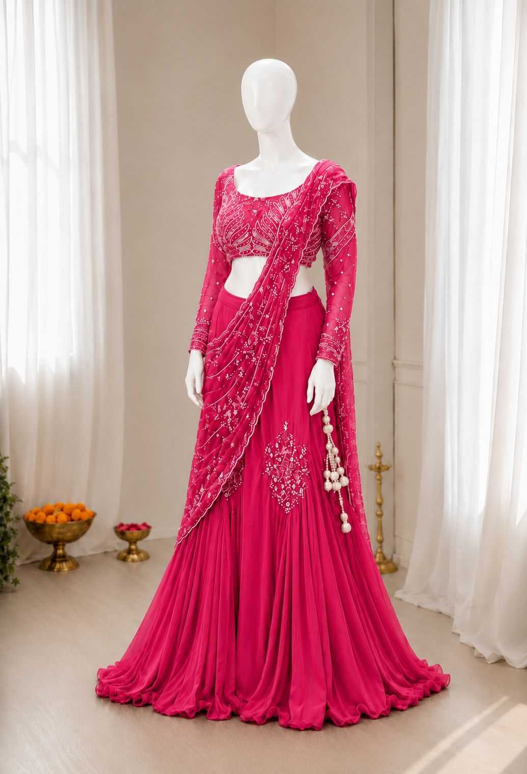 Chinon Silk Lehenga