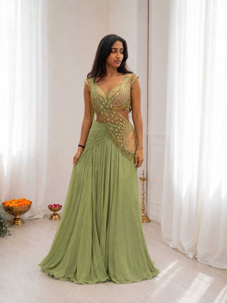 Chinon Silk Designer Lehenga