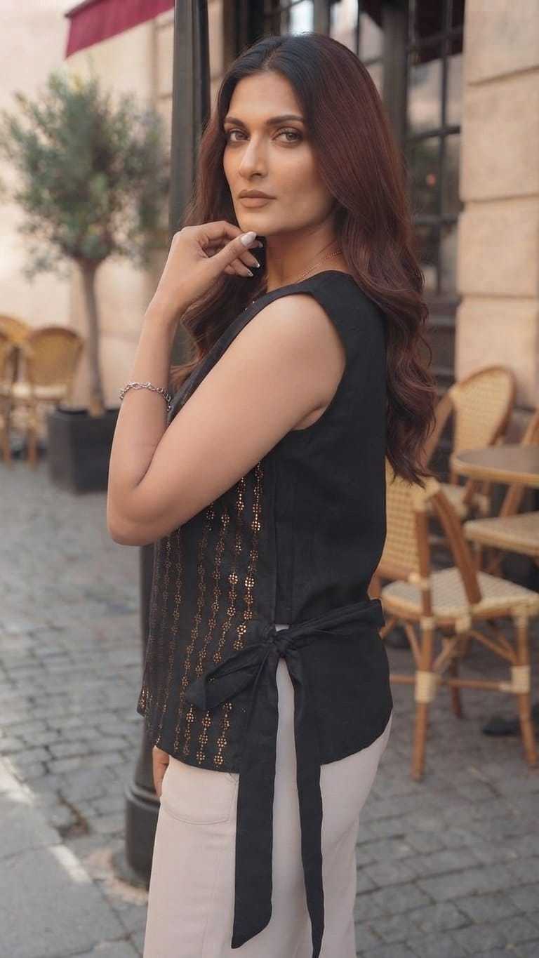Cotton Kurti in Black Top