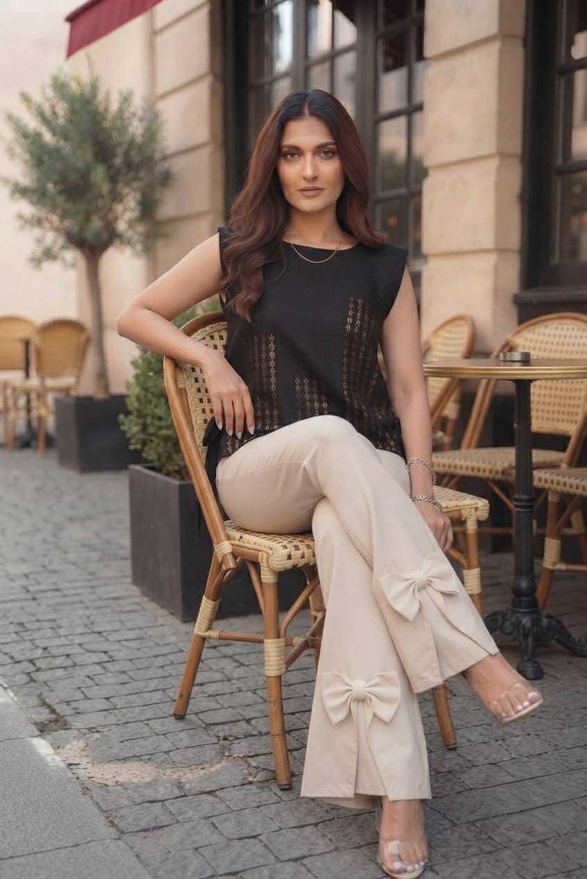 Cotton Kurti in Black Top