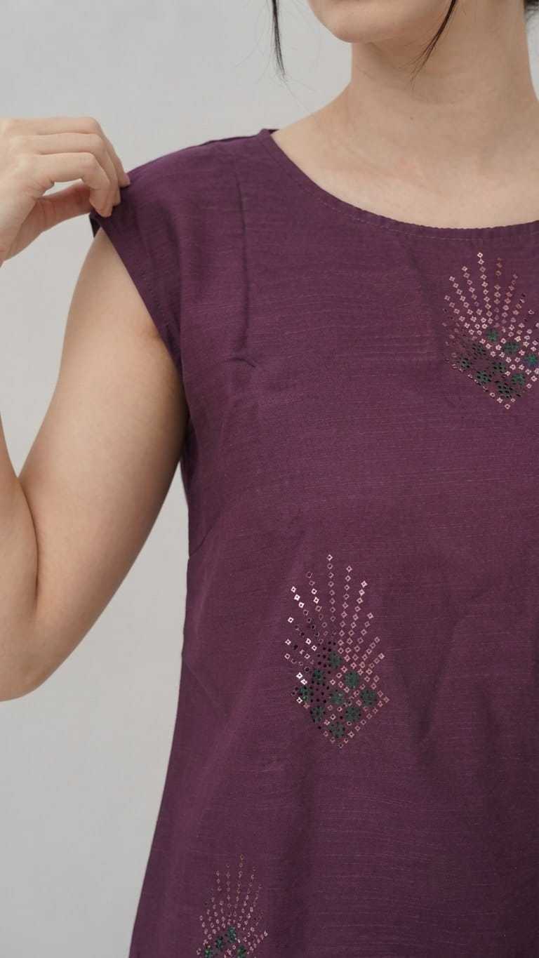 Cotton Kurti in Purple Top