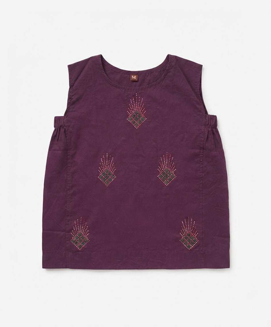 Cotton Kurti in Purple Top