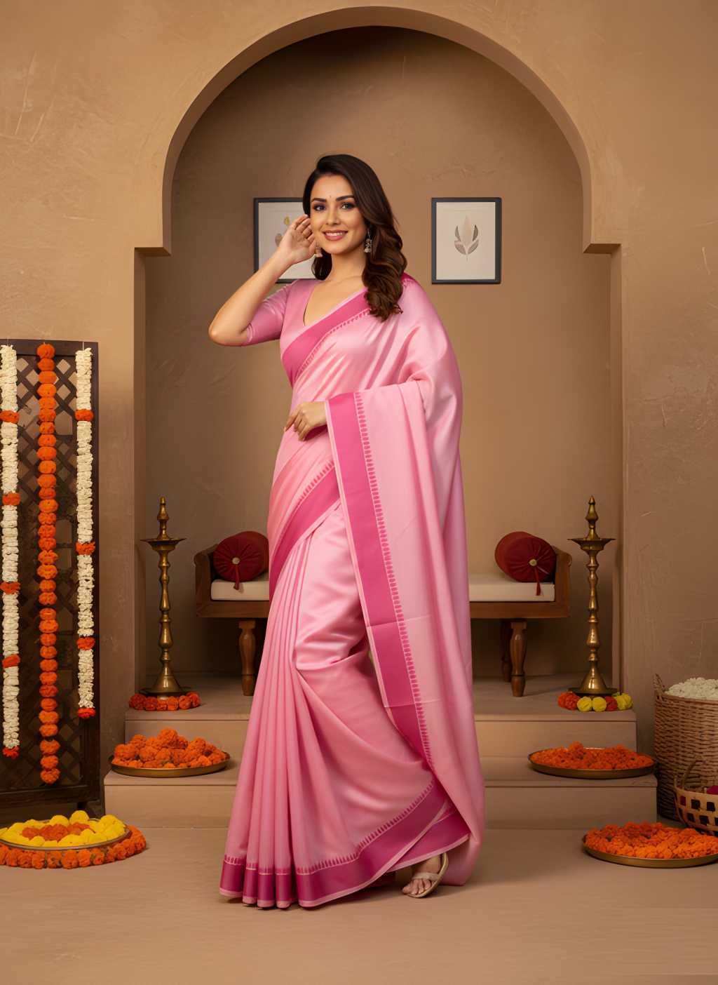Fancy Designer Saree in Morpich