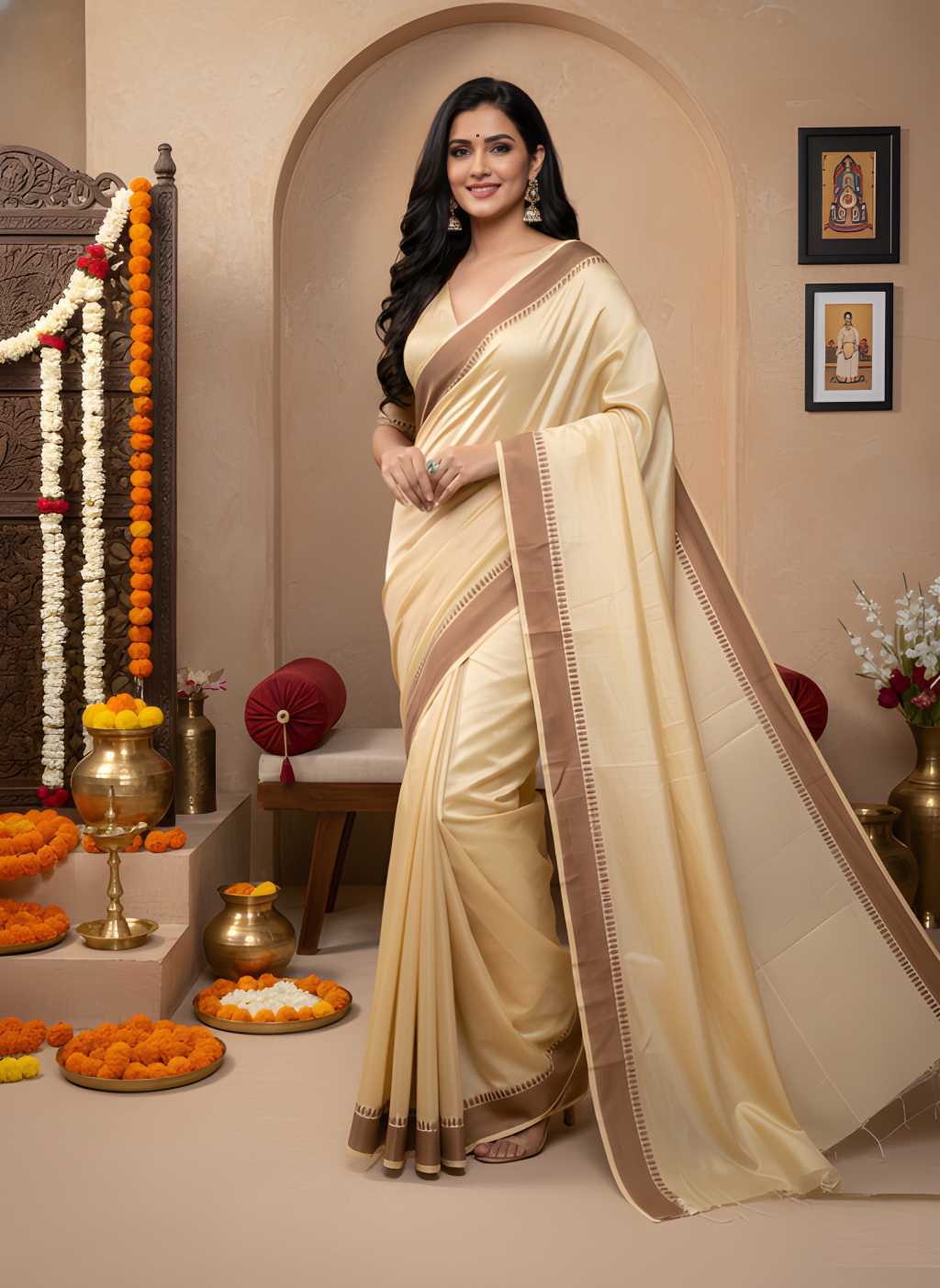 Fancy Designer Saree in Morpich