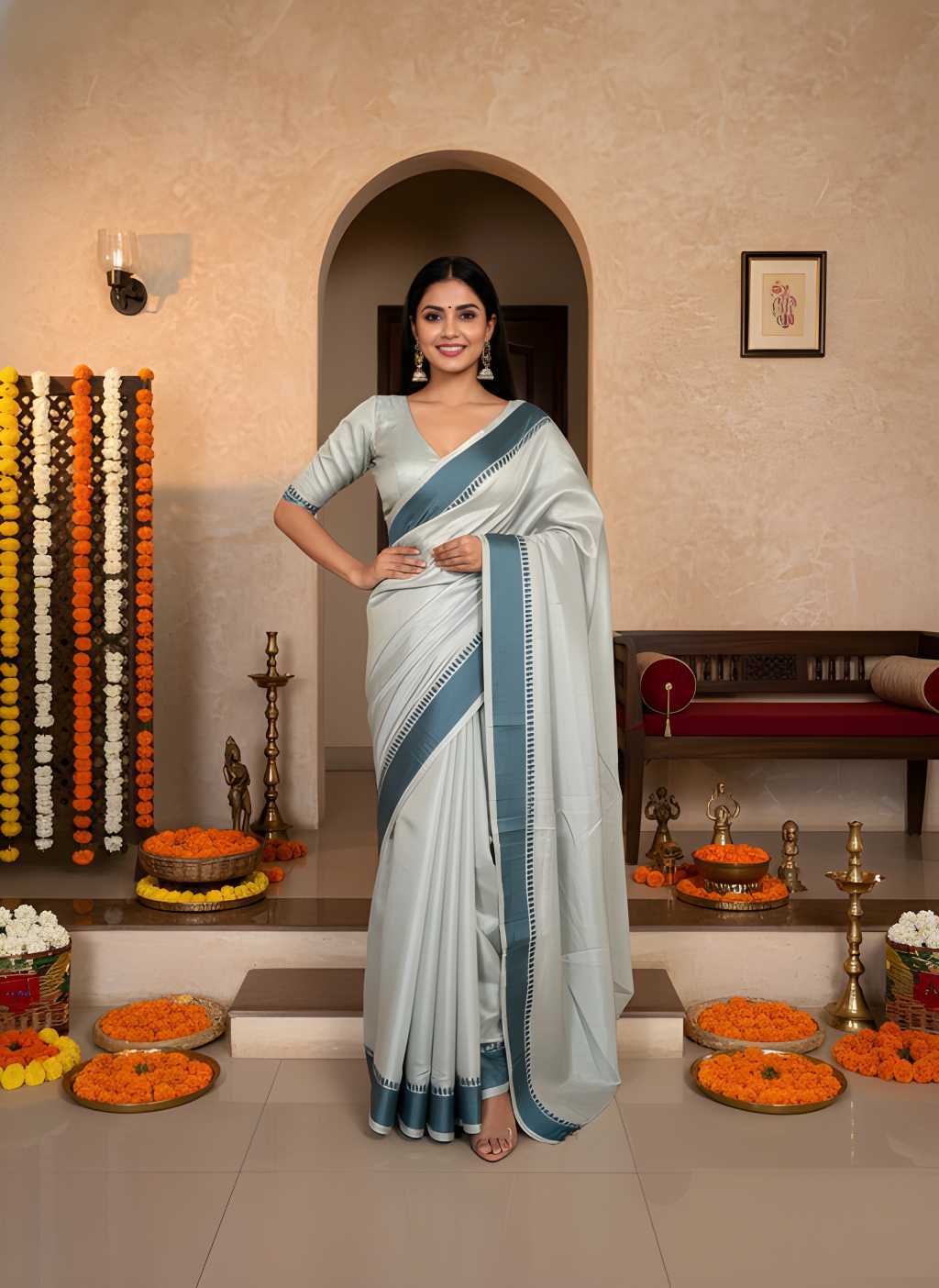 Fancy Designer Saree in Morpich