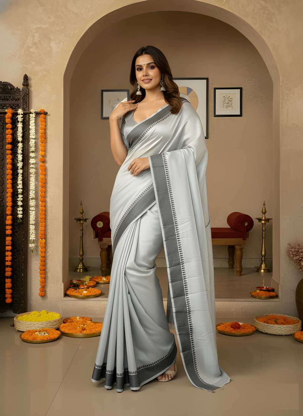 Fancy Designer Saree in Morpich
