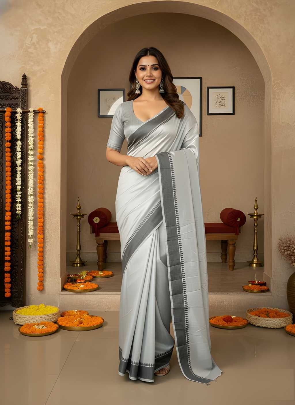 Fancy Designer Saree in Morpich