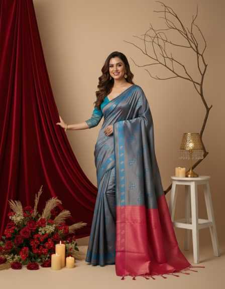 Banarasi Soft Silk Saree in Morpich