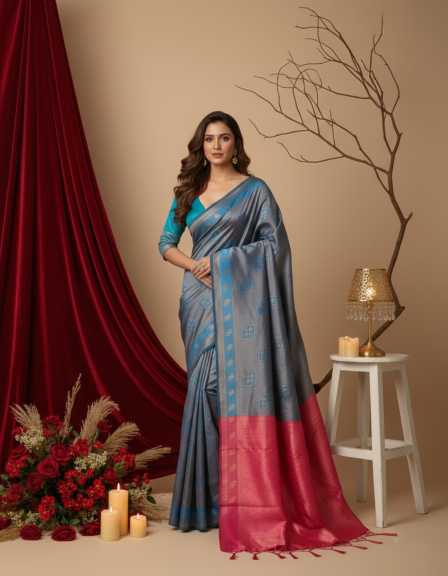 Banarasi Soft Silk Saree in Morpich
