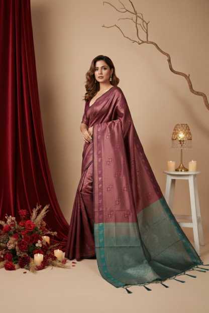 Banarasi Soft Silk Saree in Morpich