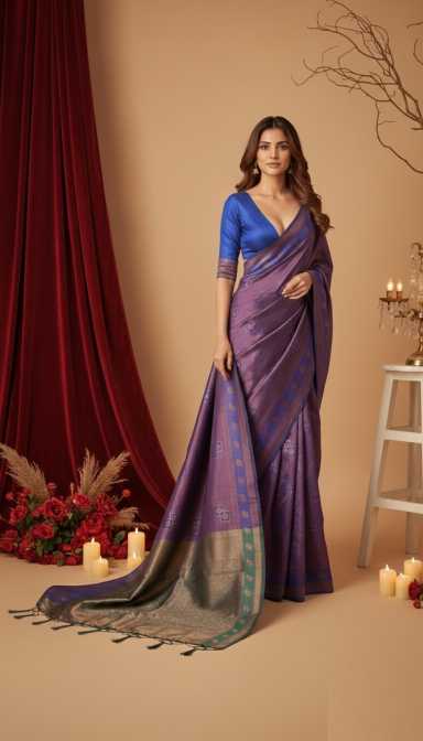 Banarasi Soft Silk Saree in Morpich