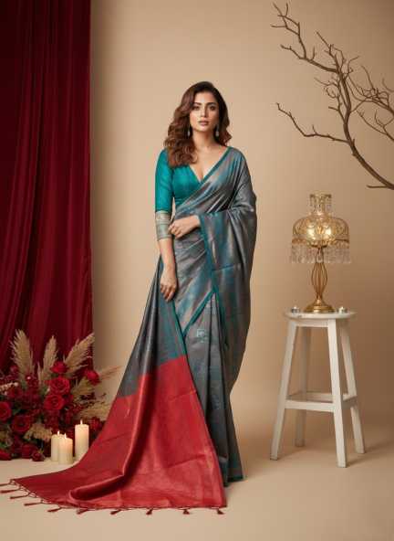 Banarasi Soft Silk Saree in Morpich