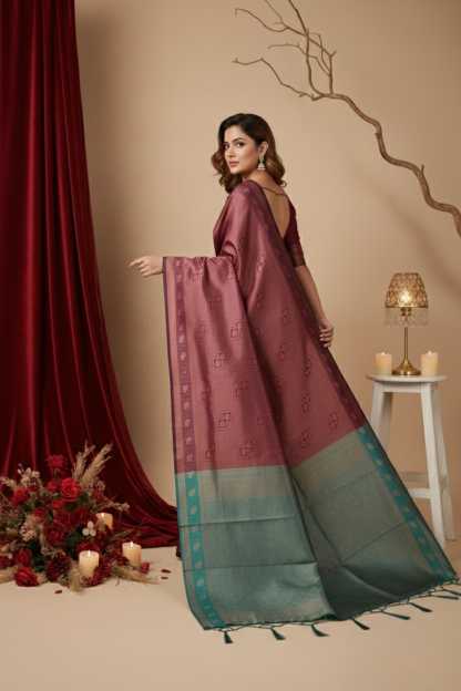 Banarasi Soft Silk Saree in Morpich