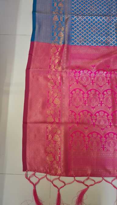 Banarasi Soft Silk Saree in Brown