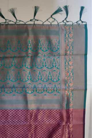 Banarasi Soft Silk Saree in Brown