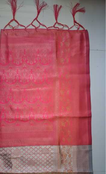 Banarasi Soft Silk Saree in Brown