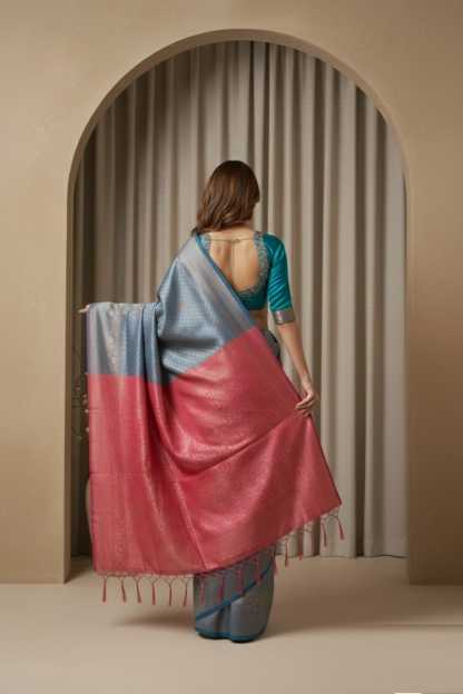 Banarasi Soft Silk Saree in Brown