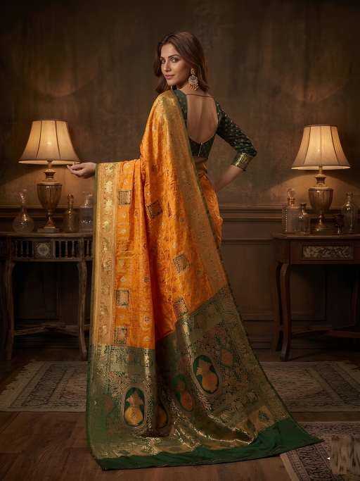 Fancy Designer Saree in Mustard