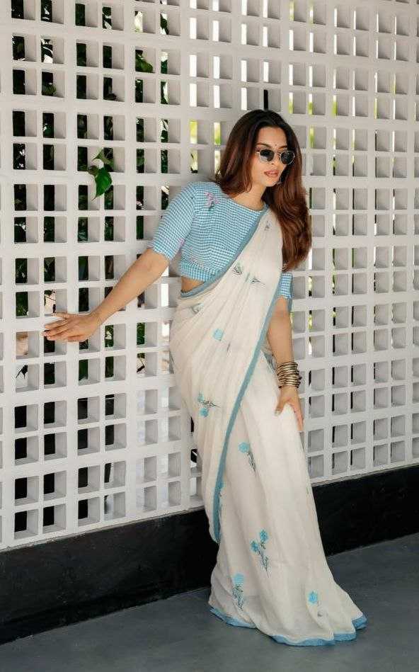 Linen Designer Saree JT-142366