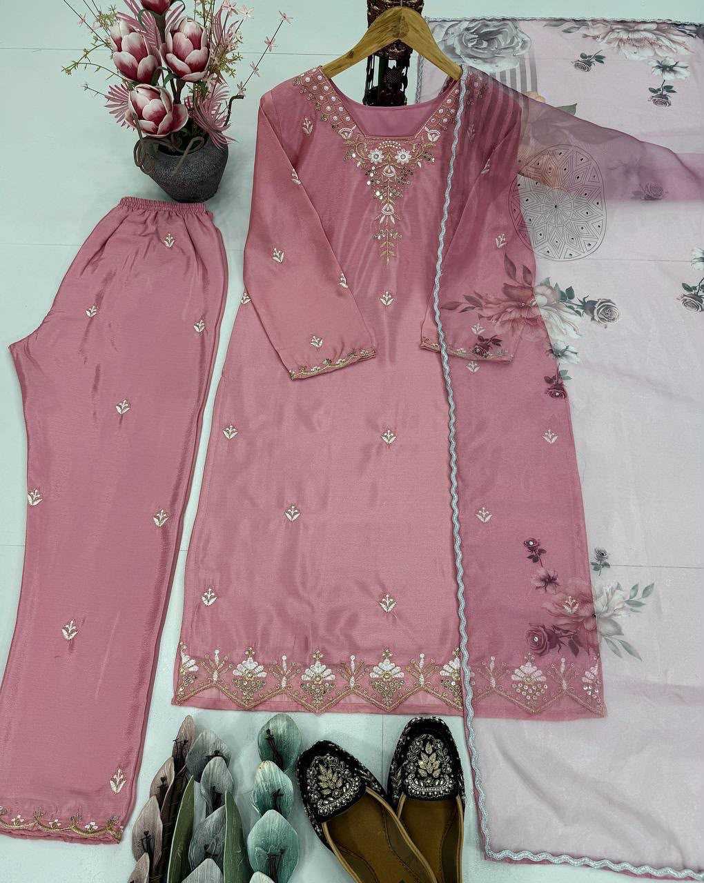 Crepe Embroidery Suit