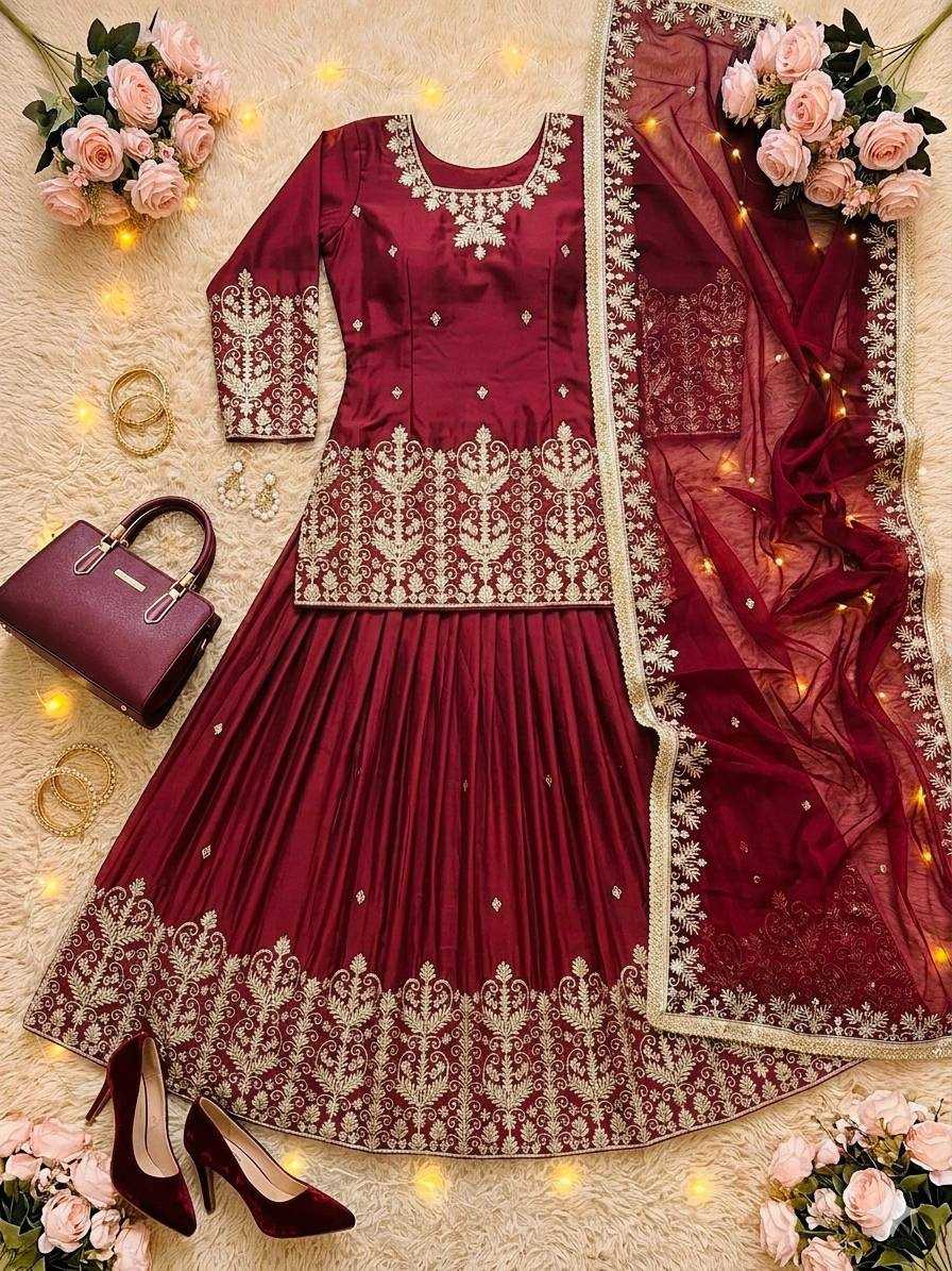Heavy Silk Embroidered Lehenga