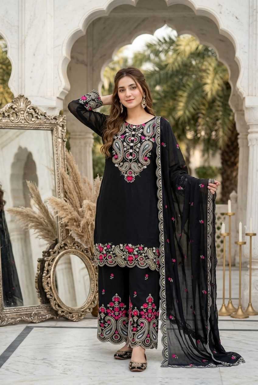 Heavy Roman Silk Embroidery Suit
